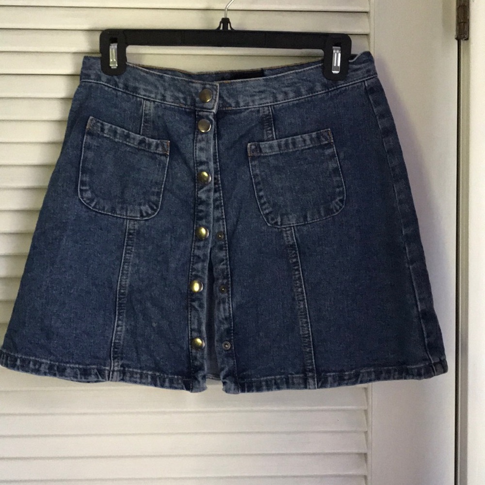 Denim button down skirt